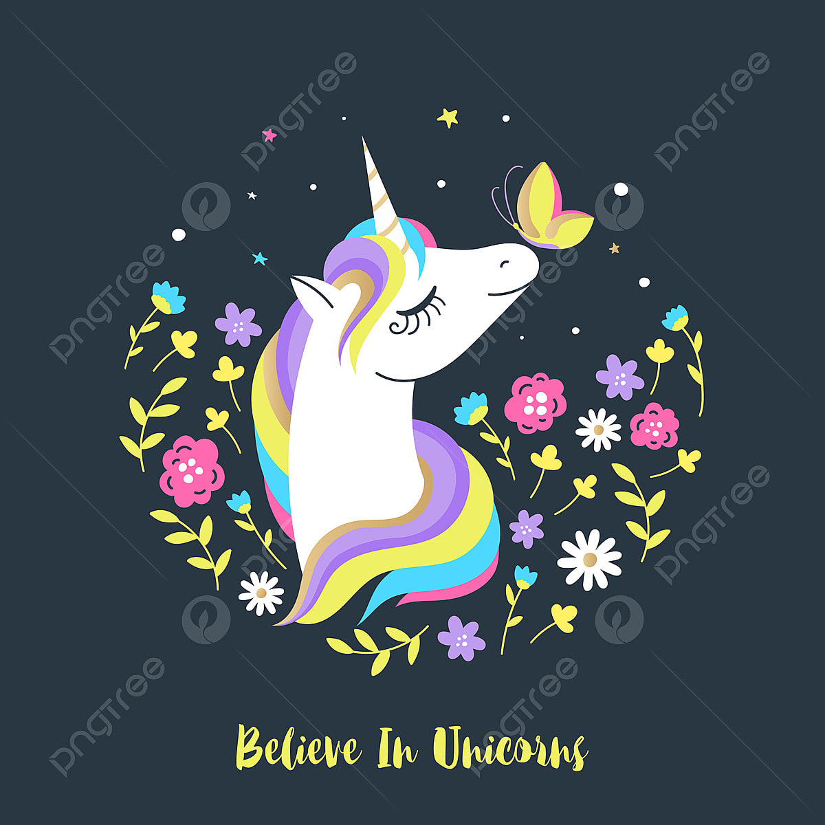 Magical unicorn vector art png images free download on