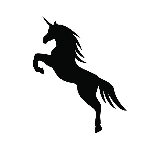 Unicorn vector outline stock illustrations royalty