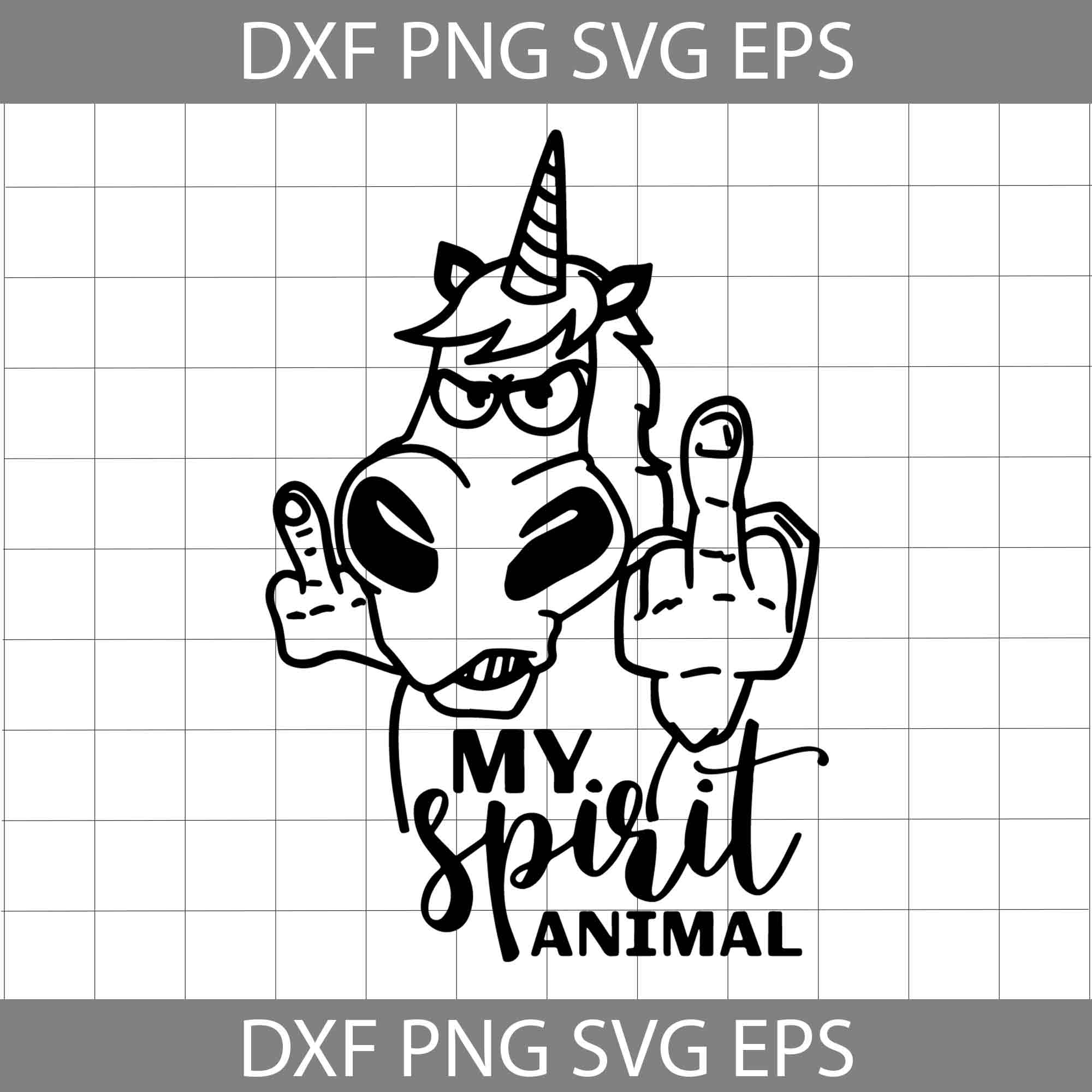 My spirit animal unicorn with middle finger svg unicorn svg fiction animal svg cricut file clipart svg png eps dxf