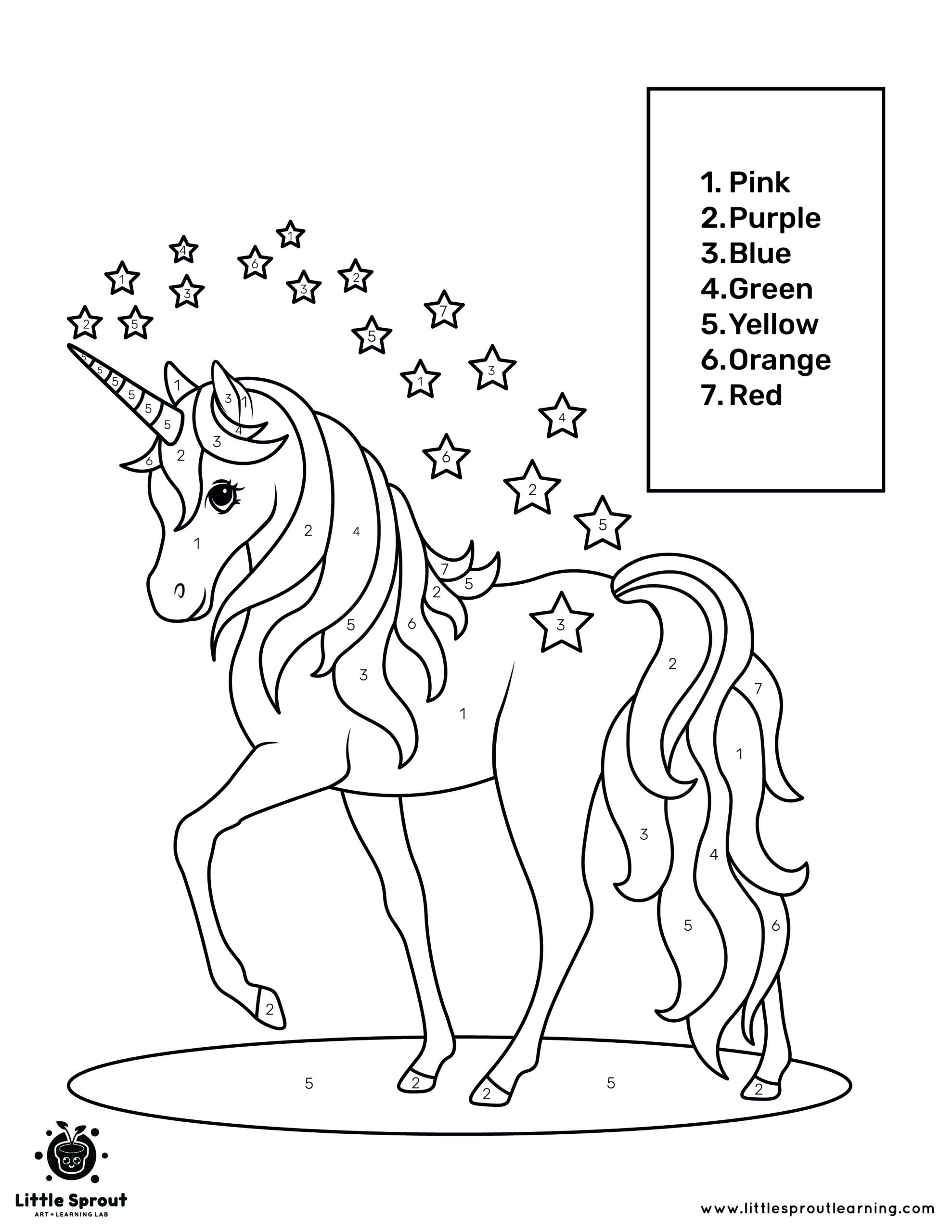 The best unicorn coloring page little sprout art