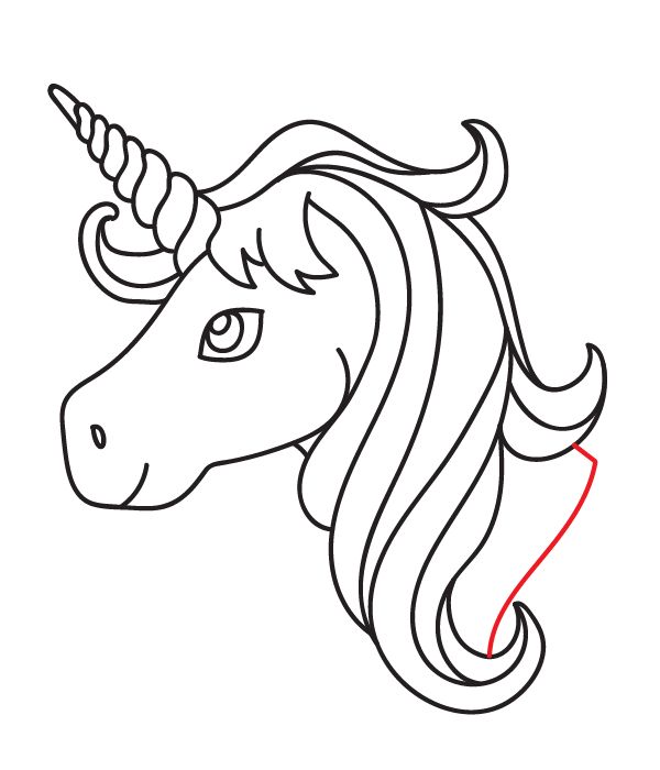 How to draw a unicorn head