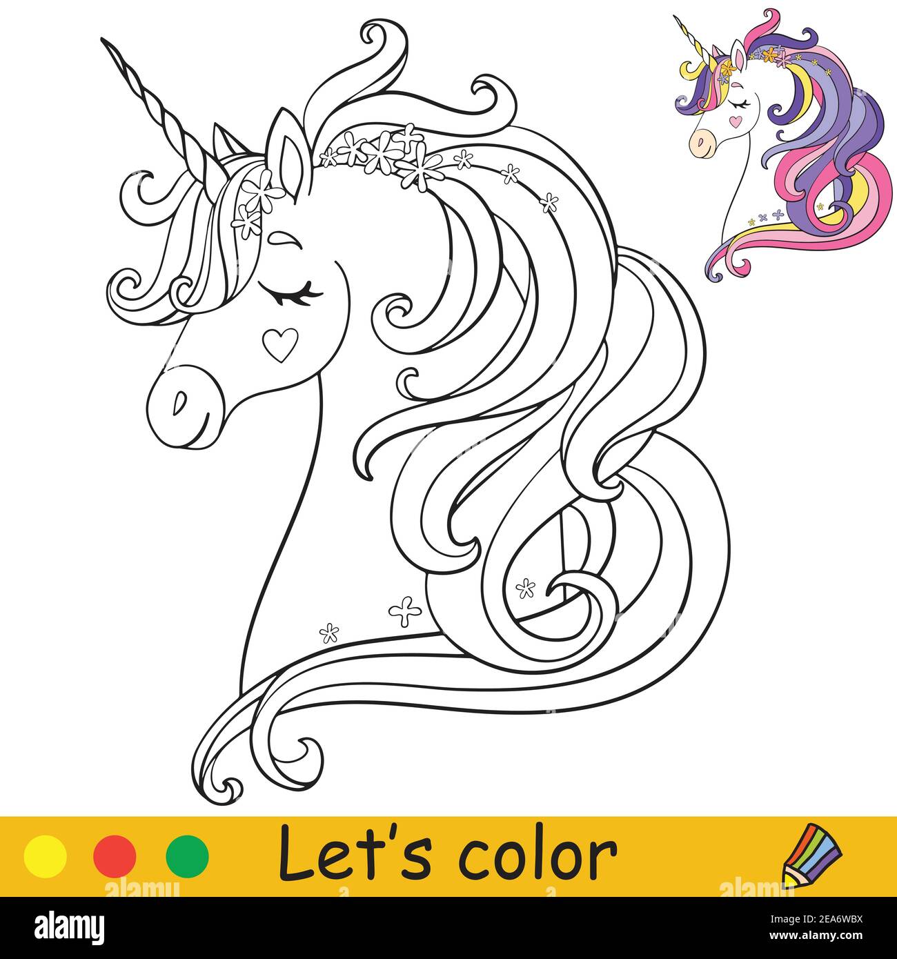 Unicorn for coloring hi