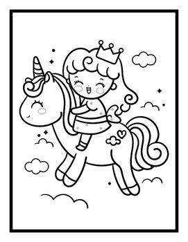 Cute unicorn coloring pages for girl