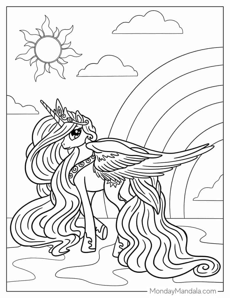 Unicorn coloring pages free pdf printables