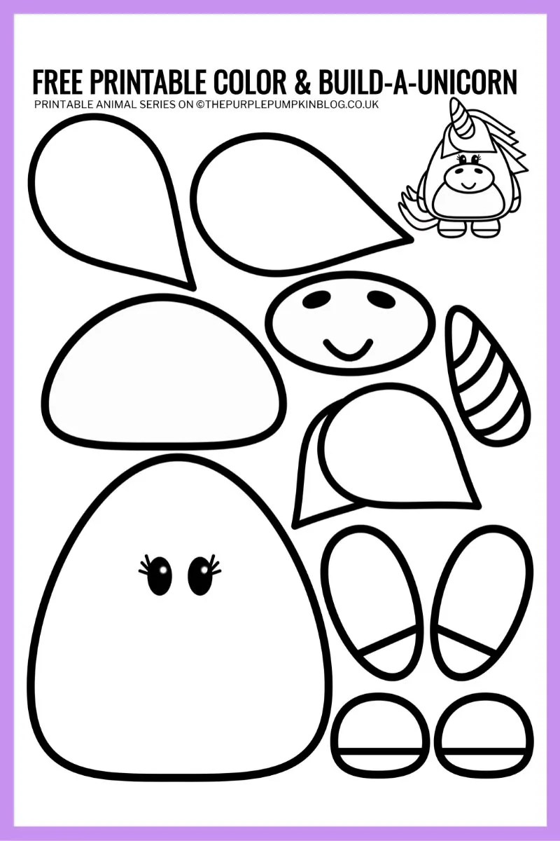 Free printable unirn template