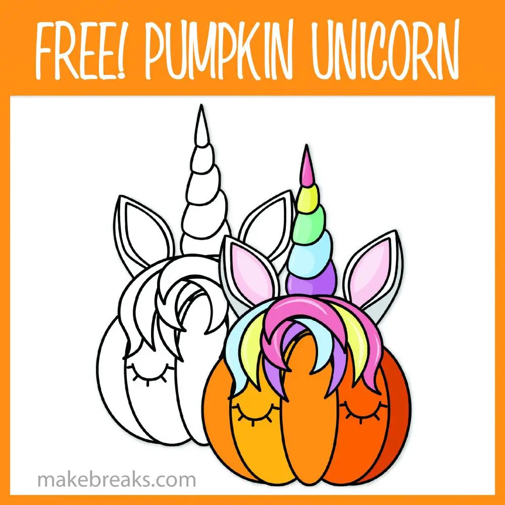 Unicorn pumpkin clipart for teachers crafts