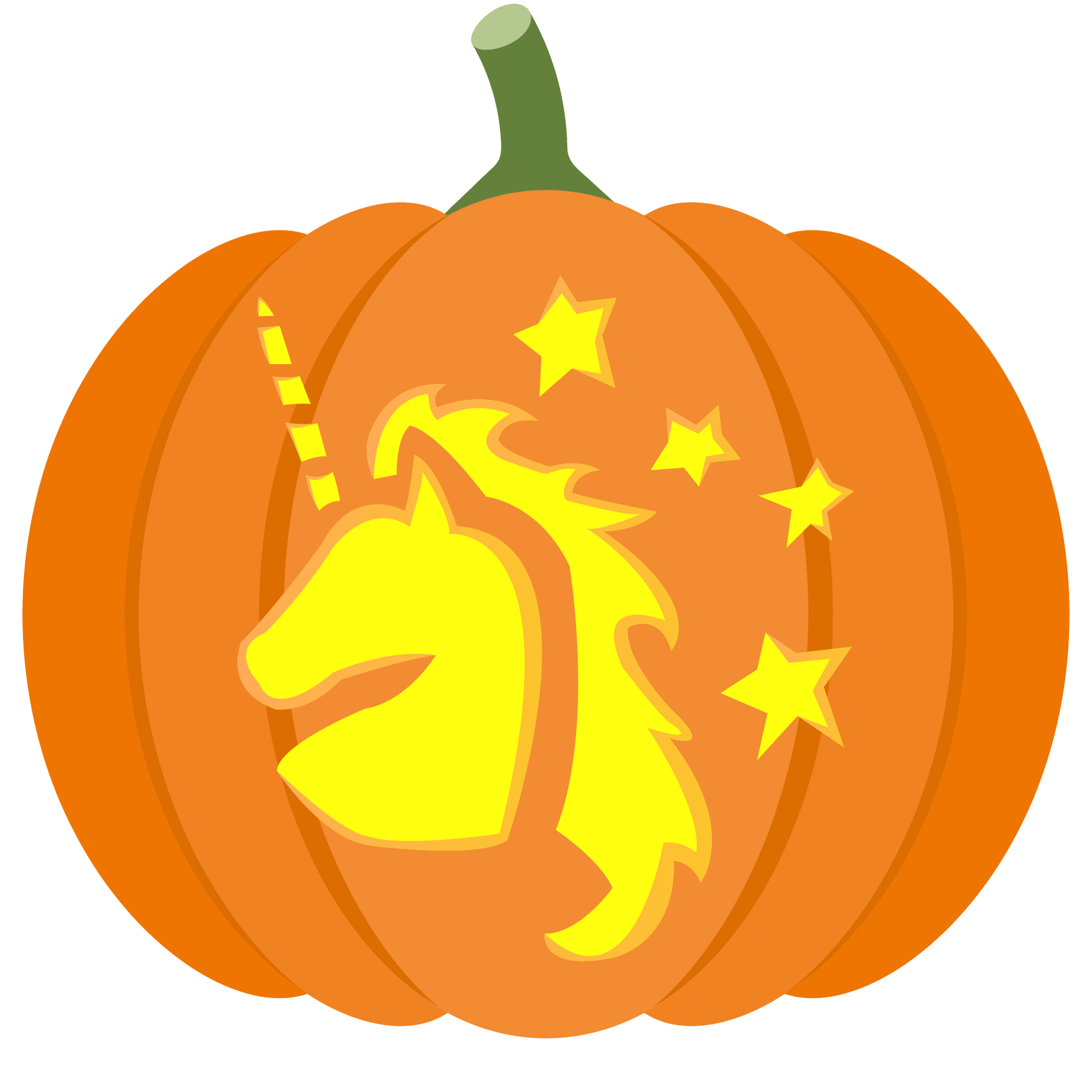Magic unicorn pumpkin stencil free printable papercraft templates