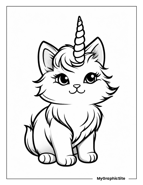 Colorful unicorn puppy coloring page for kids printable fun