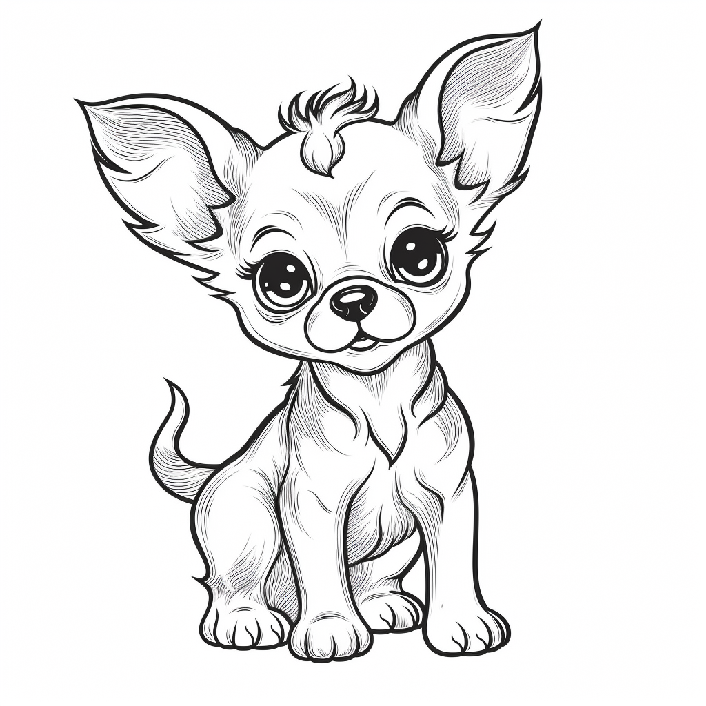 Drawing of a cute little chihuahua puppy coloring page ðñðððððº