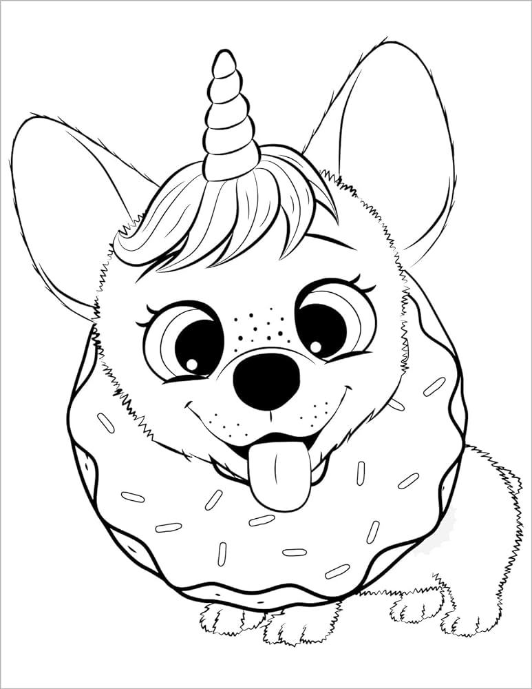 Cute dogs coloring book for kids ages