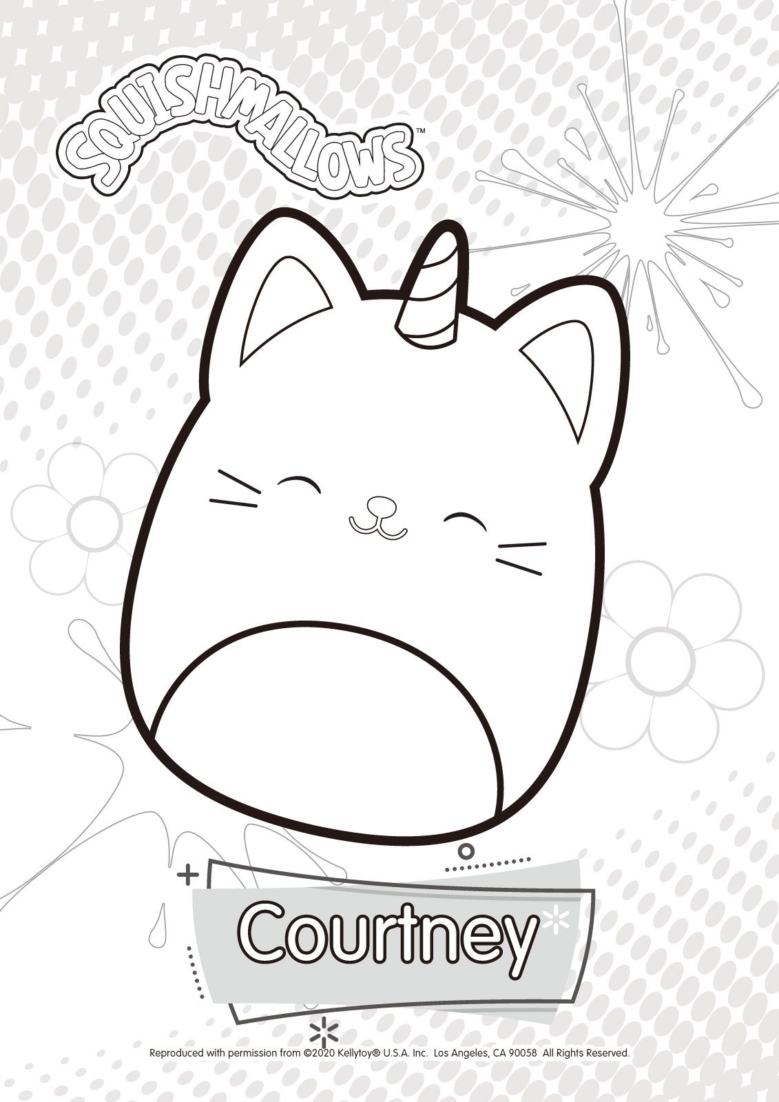 Courtney cs from squishmallows coloring pages kitty coloring cool coloring pages hello kitty coloring