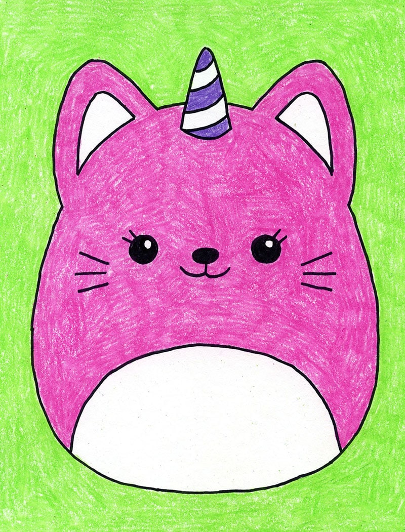 Easy how to draw a squishmallow tutorial video coloring page