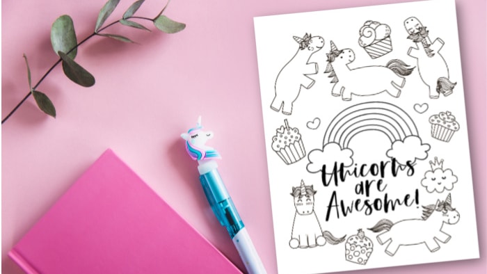 Unicorn rainbow coloring pages
