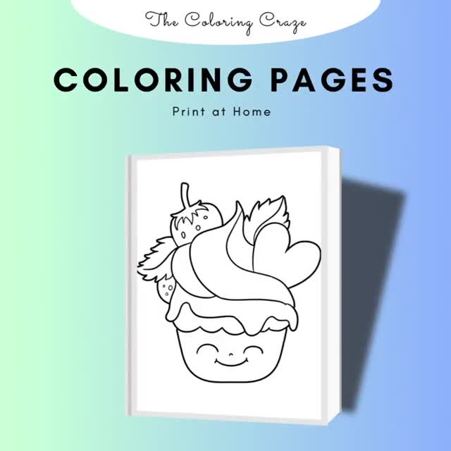 Printable cupcake coloring pages instant download print at homecraft supplies relaxation create art color