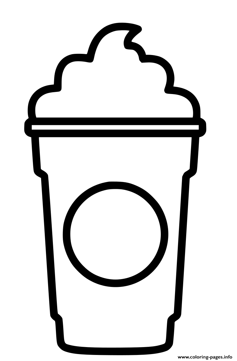 Design starbucks cup cream coloring page printable