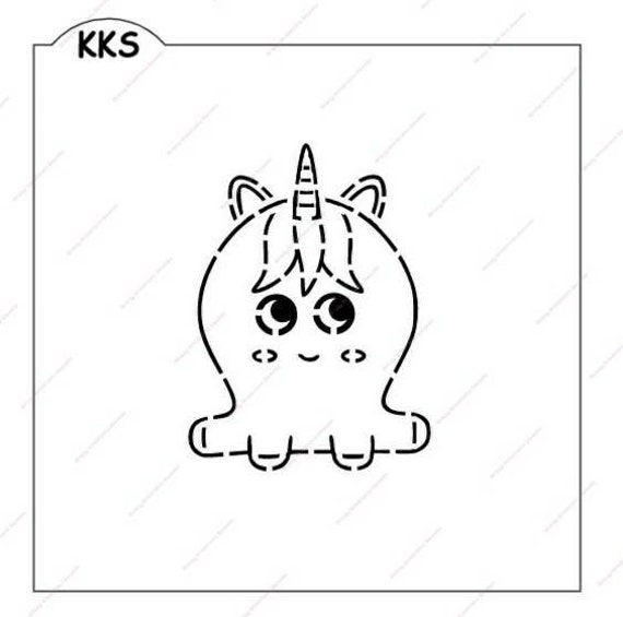Cartoon unicorn paint your own stencil pyo cookie stencil unicorn