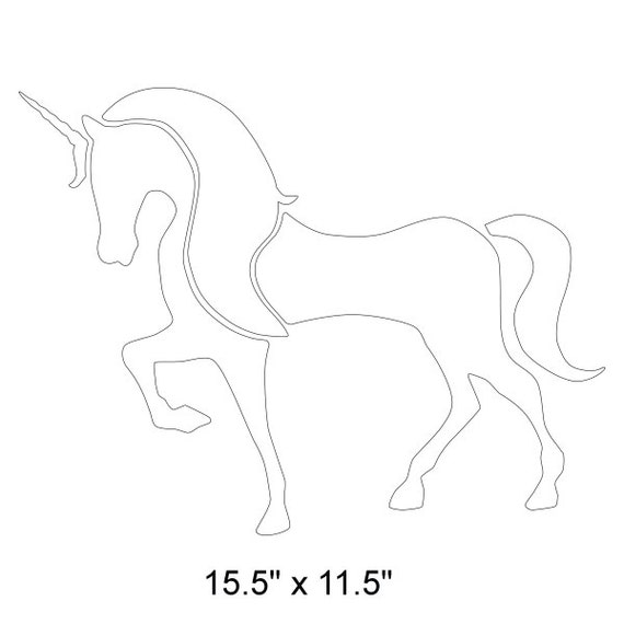 Unicorn wall stencil for painting kids or baby room mural sku