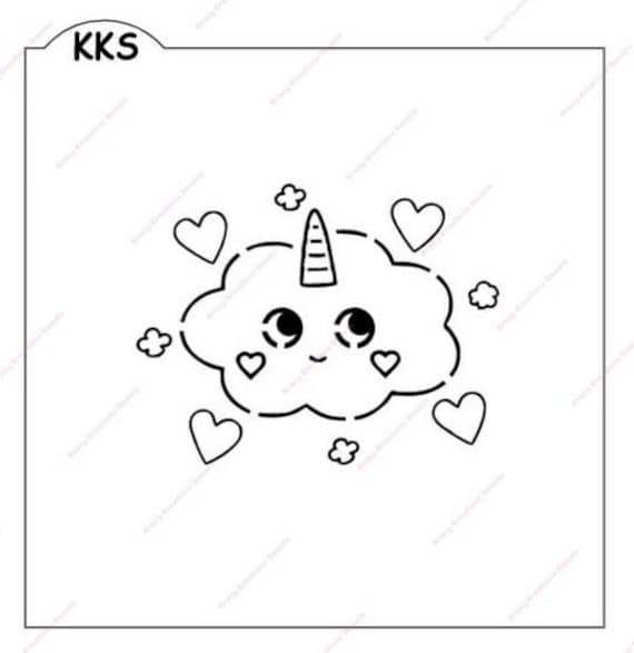 Unicorn cloud paint your own cookie stencil pyo cookie paint your own cookie unicorn