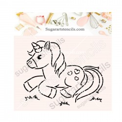 Unicorn pyo cookie stencil sa