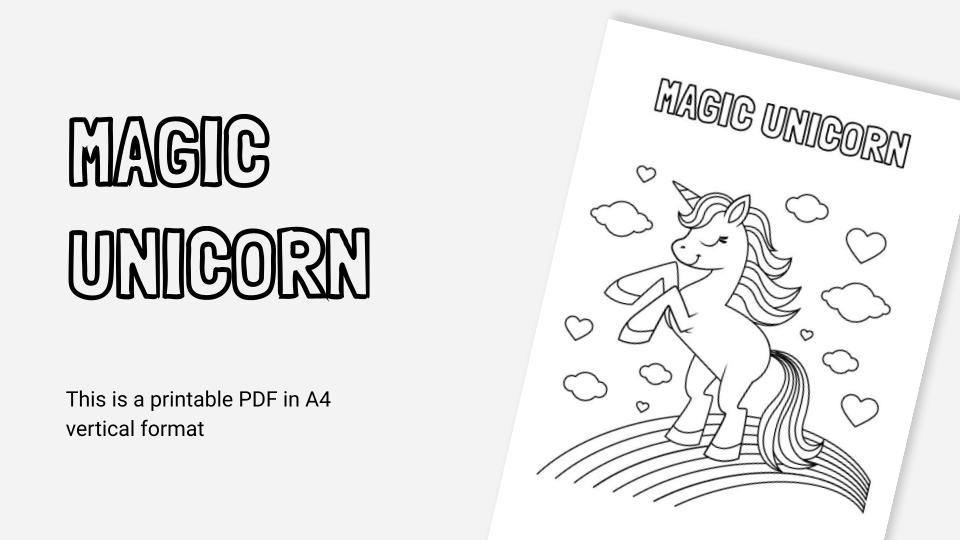 Printable coloring worksheets with unicorns in pdf format