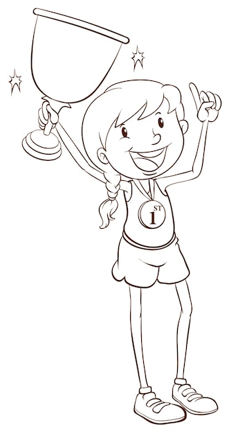 Trophy coloring page images