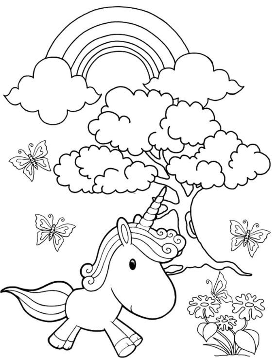 Unicorn coloring pages for children and adult