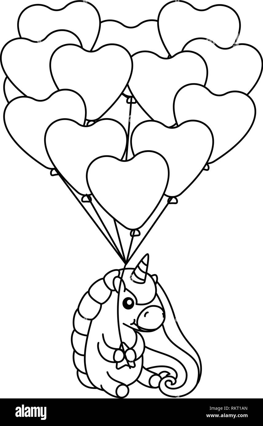 Vector cute baby unicorn kids coloring book page stock vector image art