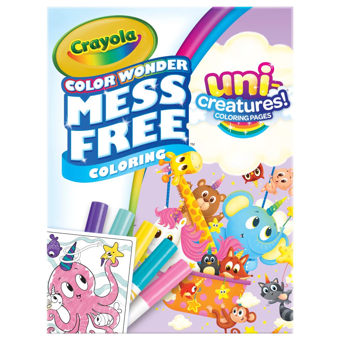 Crayola color wonder unicreatures unicorn mess free coloring pages markers gift for kids ages toys games