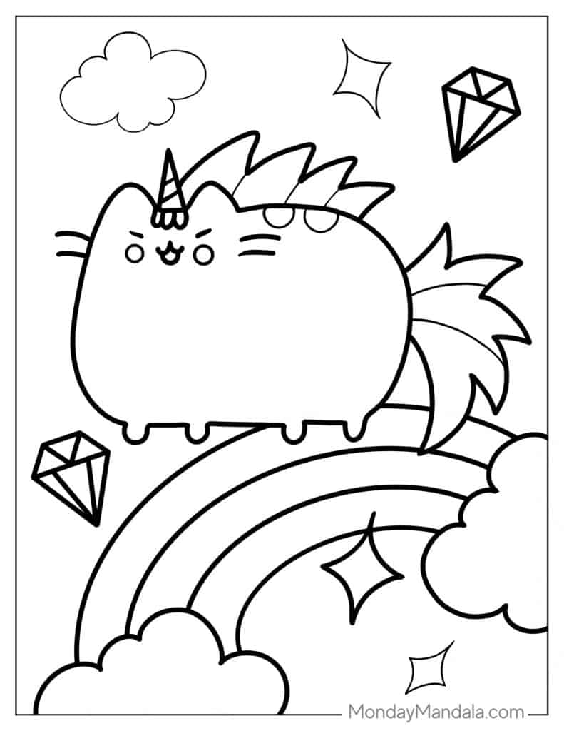 Rainbow coloring pages free pdf printables