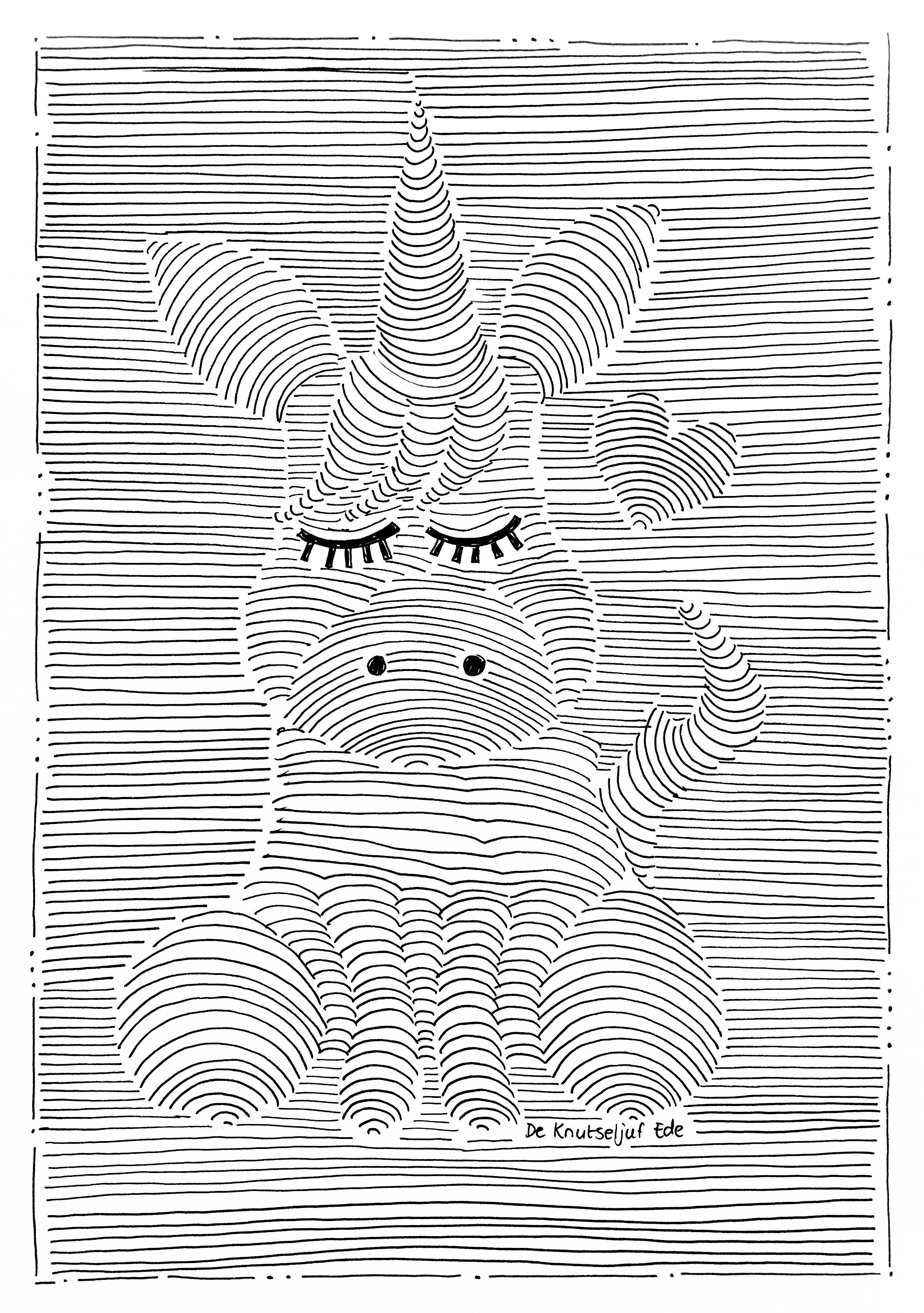 Unicorn d drawing in color