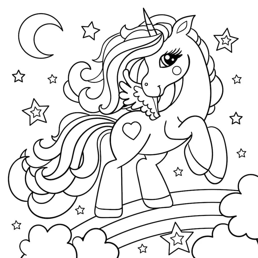 Free printable coloring pages unicorn on a rainbow unicorn coloring pages unicorn pictures to color unicorn colors