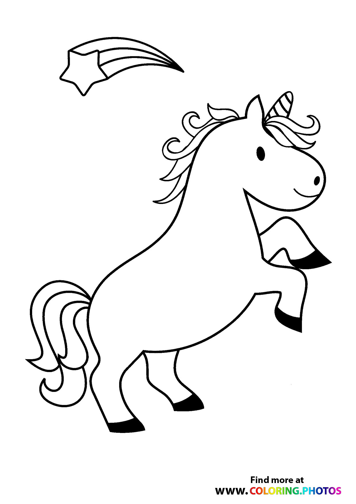 Unicorn with a star rainbow