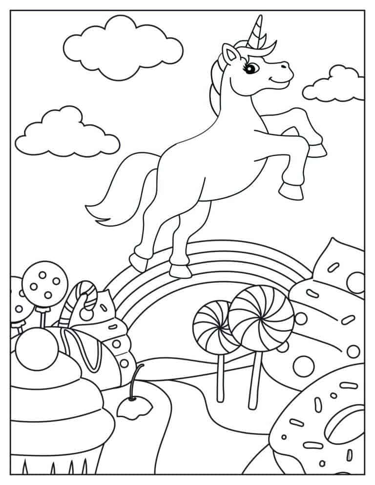 Grab your free unicorn and rainbow coloring pages pages