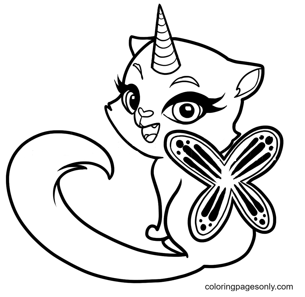 Unicorn cat coloring pages printable for free download