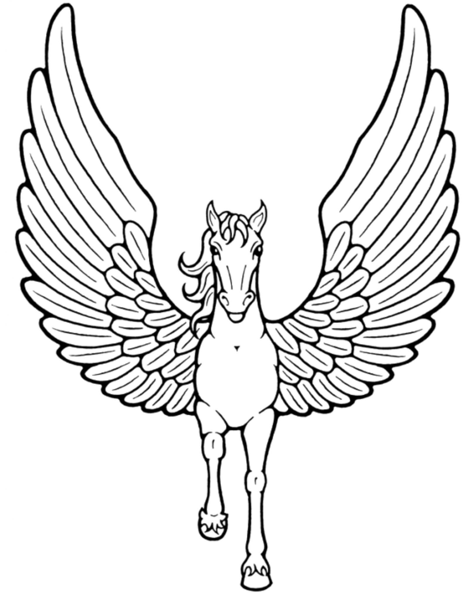 Unicorn with wings coloring pages