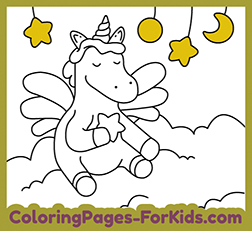 Printable coloring pages unicorn with wings