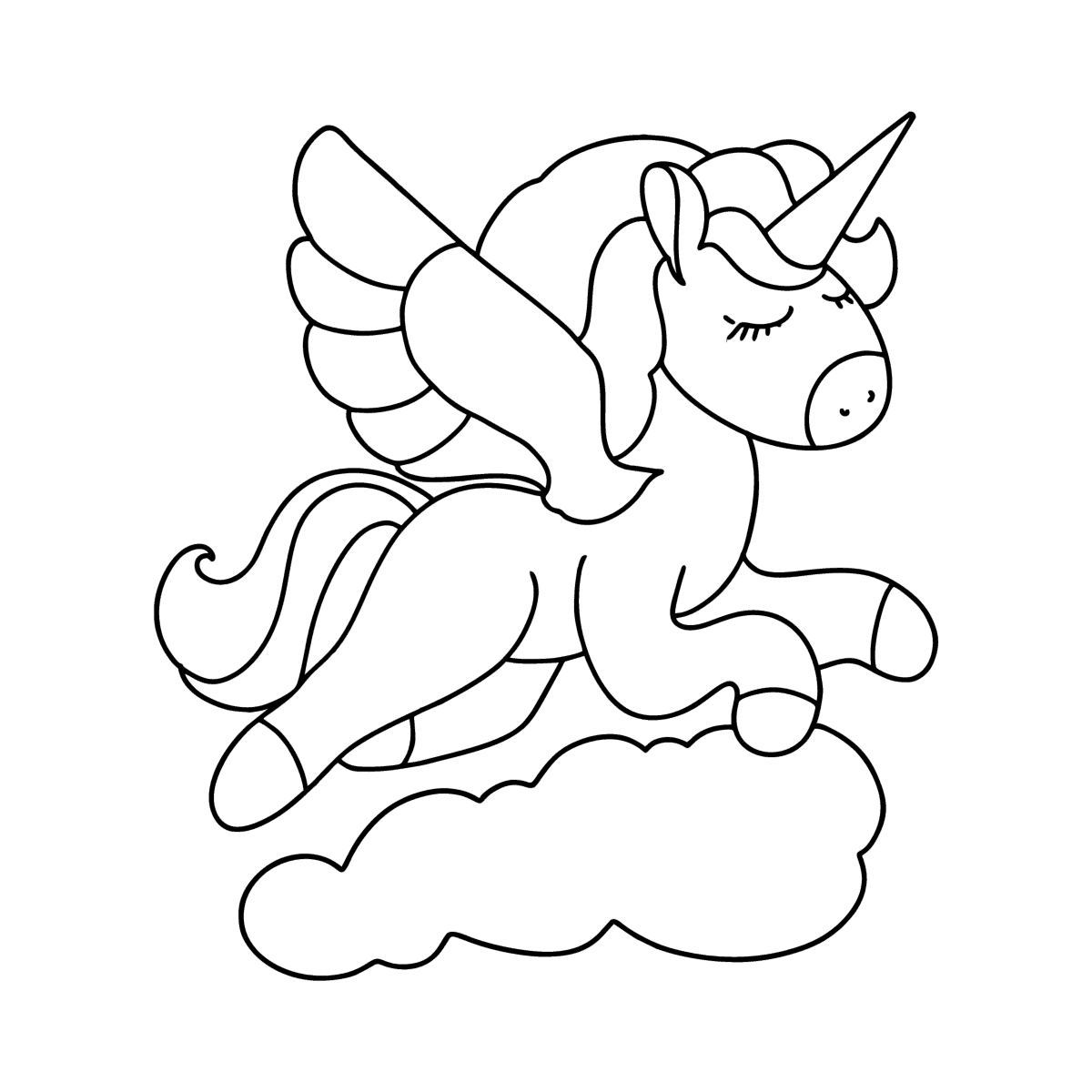 Unicorn with wings coloring page â online and print for free