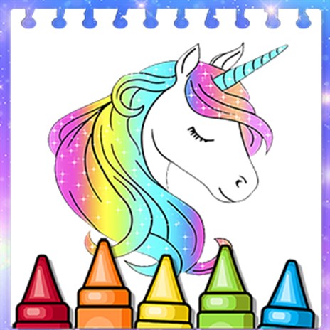 Unicorn coloring book pages