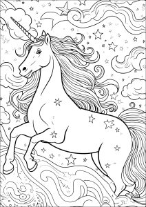 Unicorn with a pretty rainbow