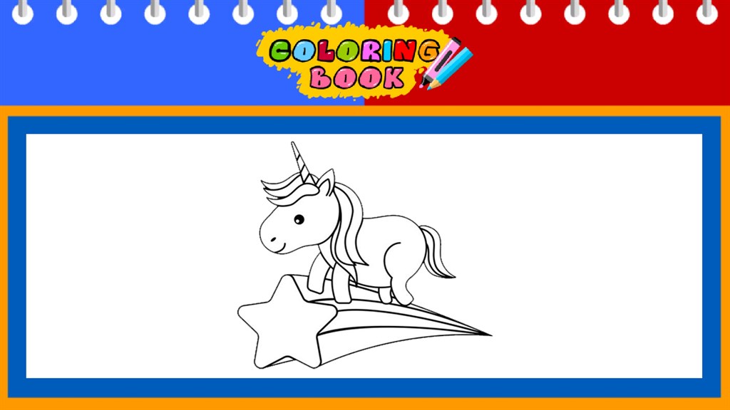 Unicorn coloring book pages
