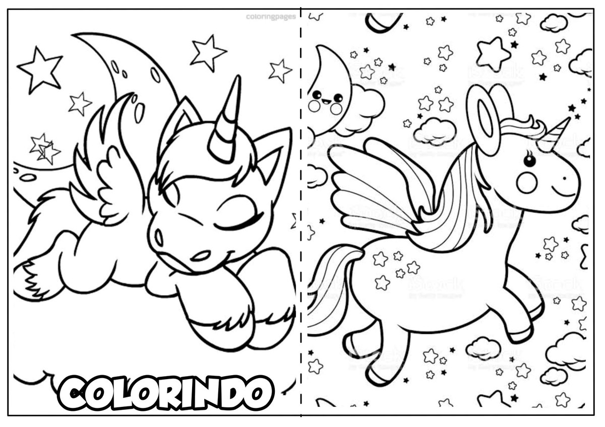 Arquivo de corte revistinha de colorir unicãrnio menina pdf