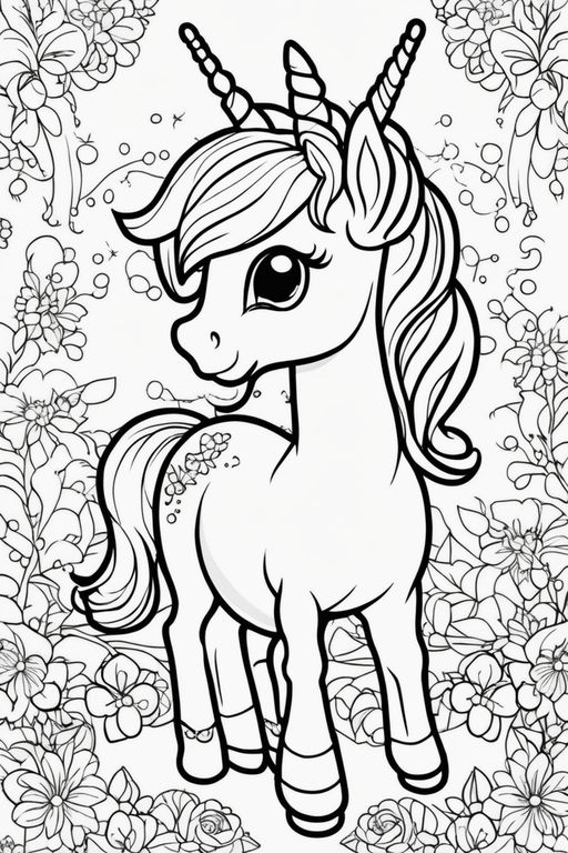 A cute little pony with flowers glass carvings