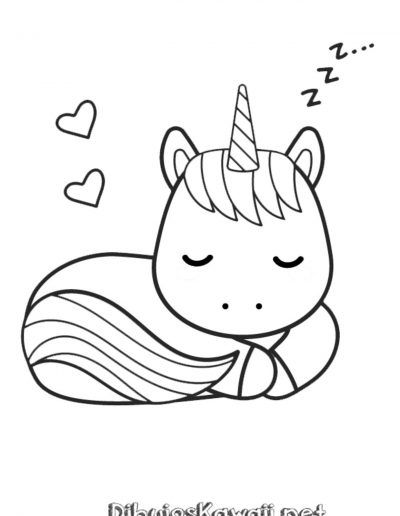Unicornio dormilãn para colorear dibujos kawaii dibujos kawaii para imprimir dibujos