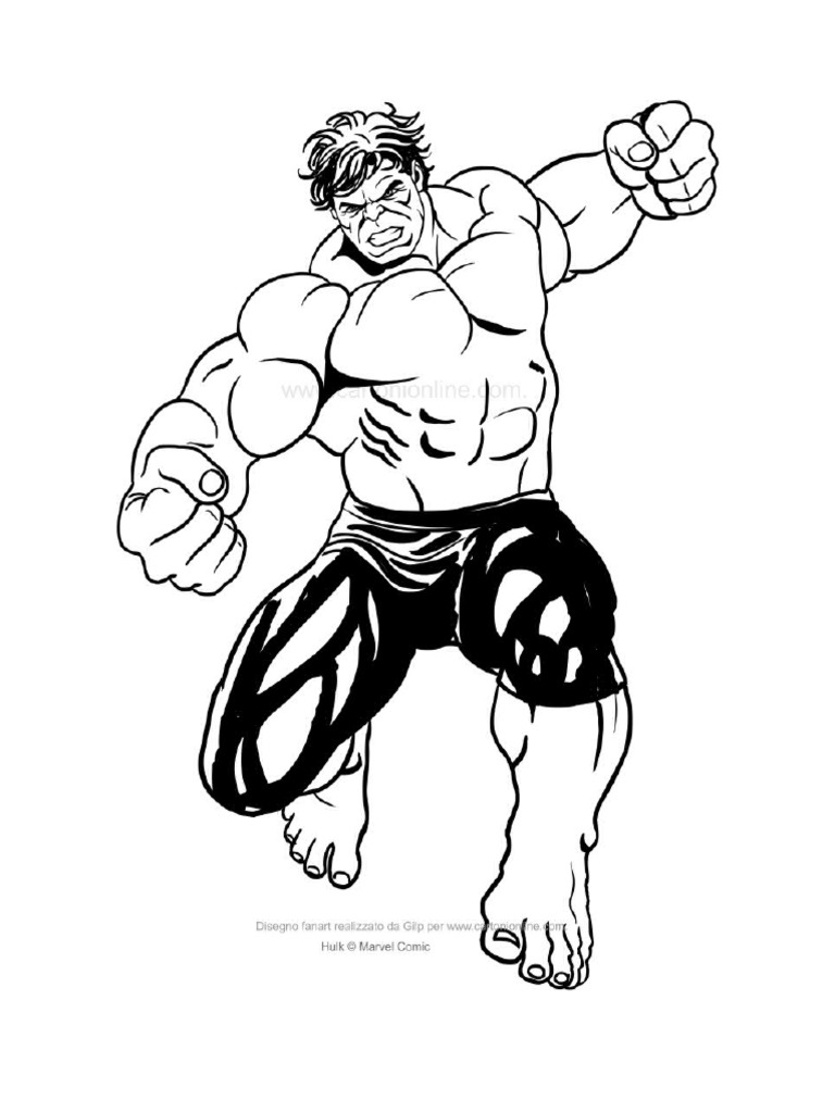 Colorear hulk pdf