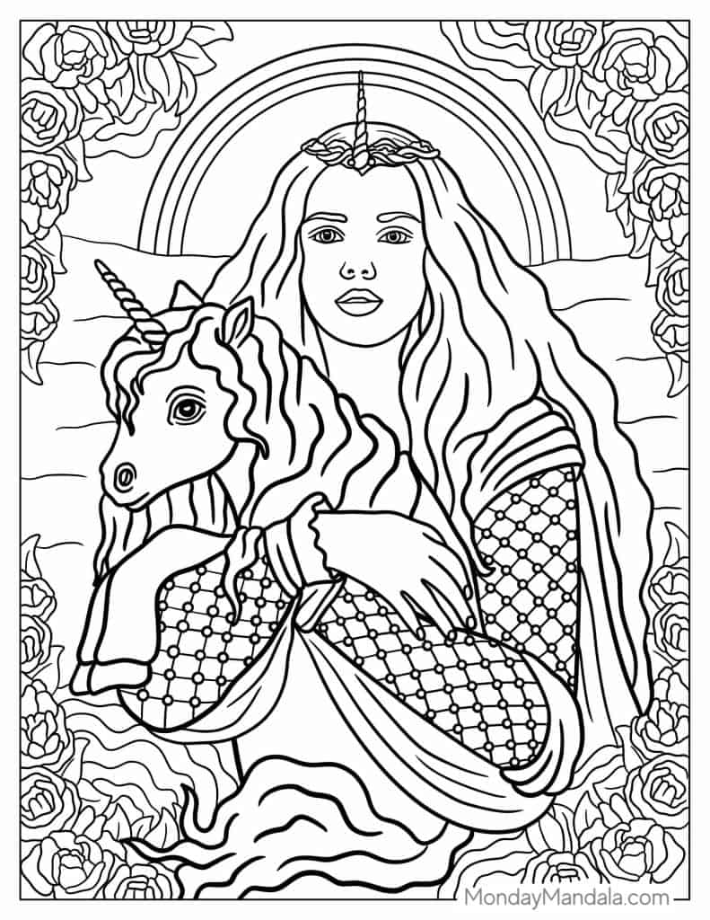 Unicorn coloring pages free pdf printables
