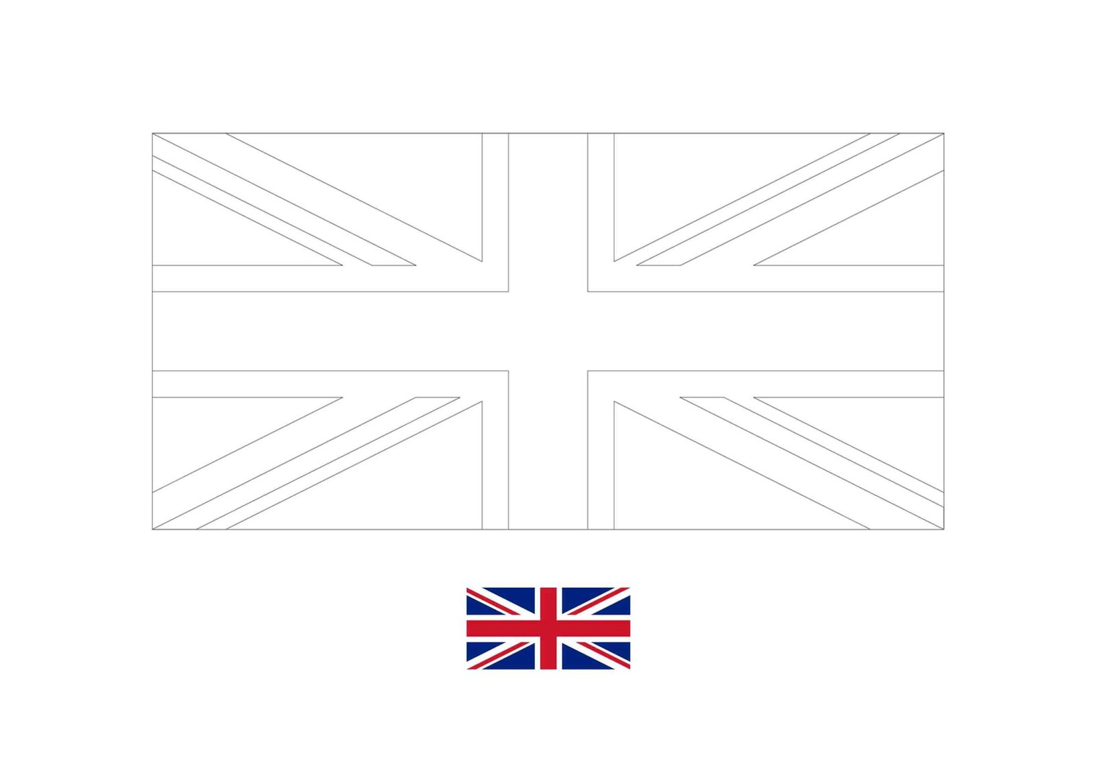 Flag of uk coloring page