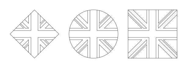 Union jack flag outline stock illustrations royalty