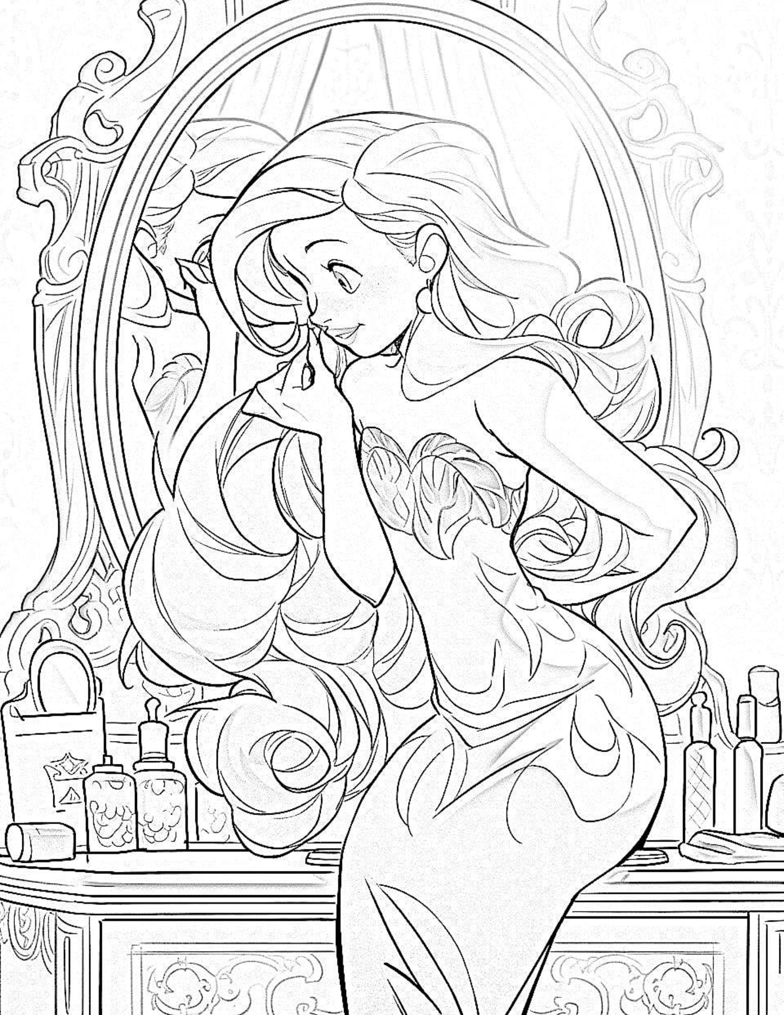 Gorgeous princess coloring pages for kids and adults