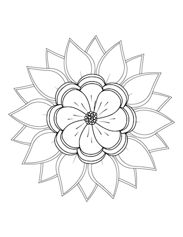 Premium vector flower coloring book floral coloring book for adults mandala coloring pages henna tattoo