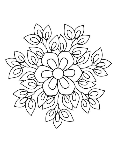 Premium vector flower coloring book floral coloring book for adults mandala coloring pages henna tattoo